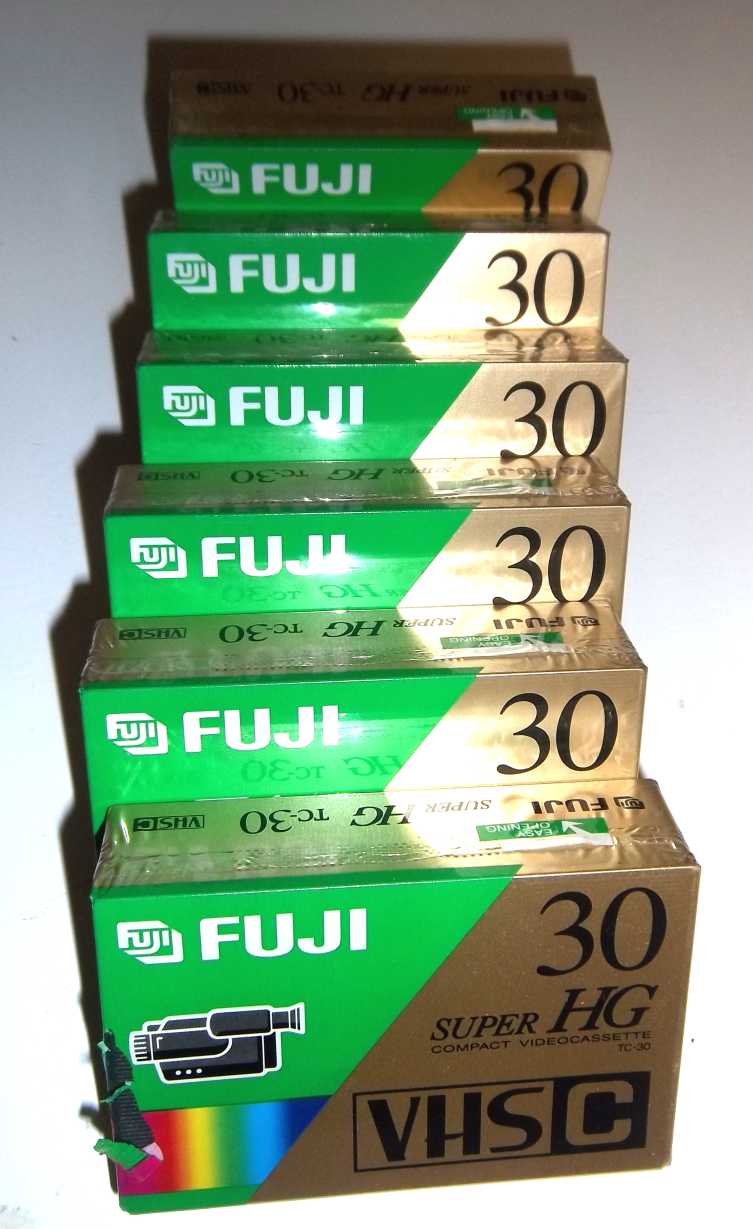 New in packaging set of (6)FUJI VHSC 30 min tapes megnetic tape