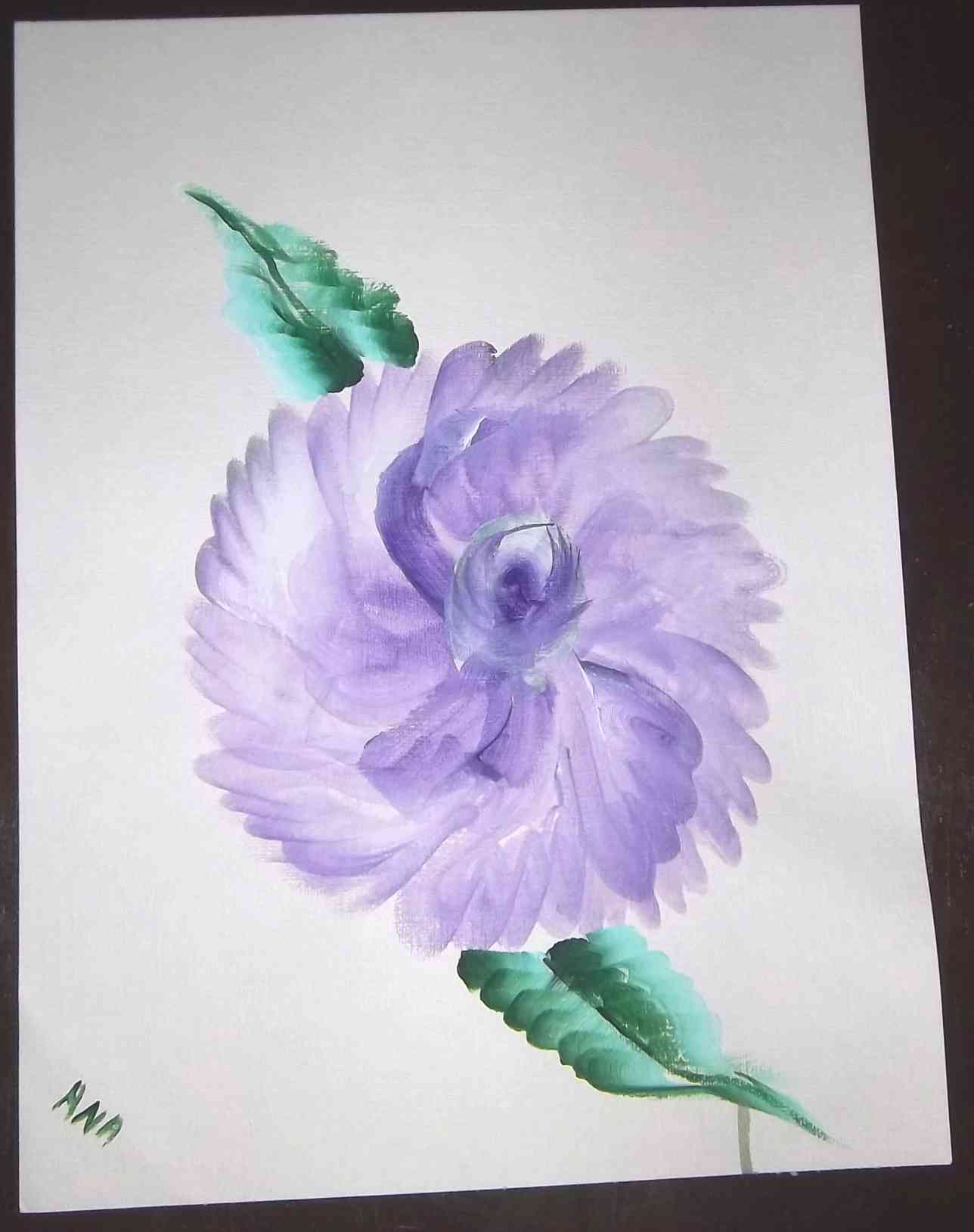Water color by brazilian artist Ana Diaz paintings Violet Flowers water color on acrylic paper 
