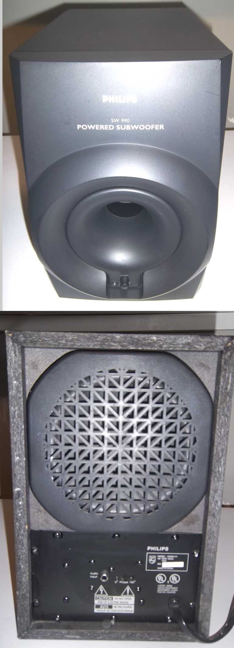 Used good working condition Subwoofer  Philips SW990 Subwoofer subs woofers subwoofers speakers sound audio frequency bass volume